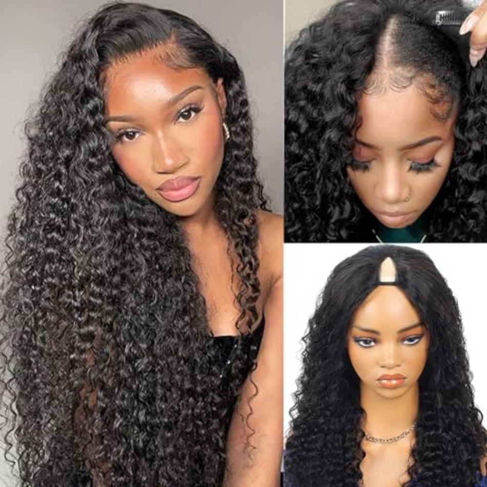 Sewing V - V Part Wig Human Hair Curly