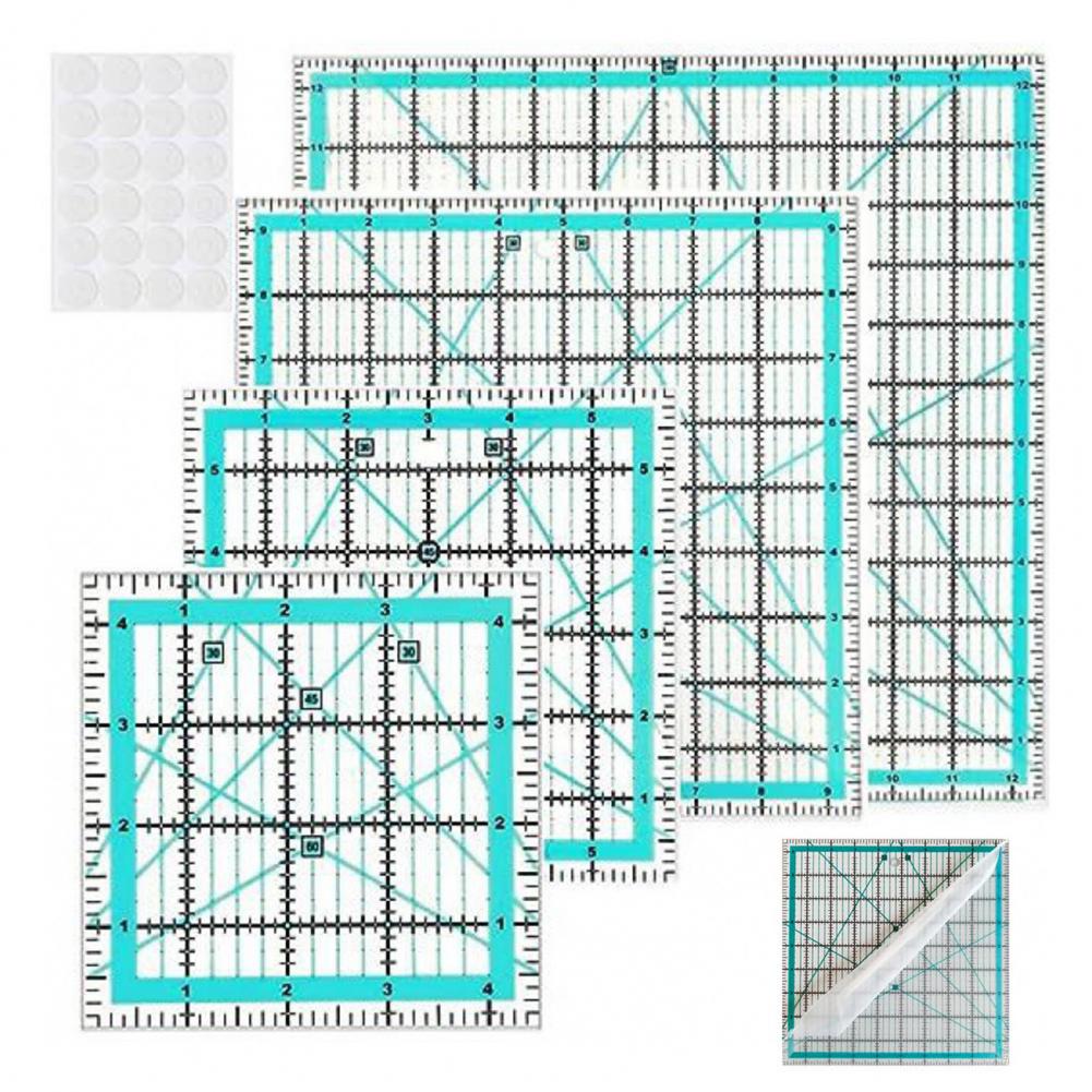4Pcs Acrylic Quilting Ruler wi - đánh giá và giá Quilting Ruler Square