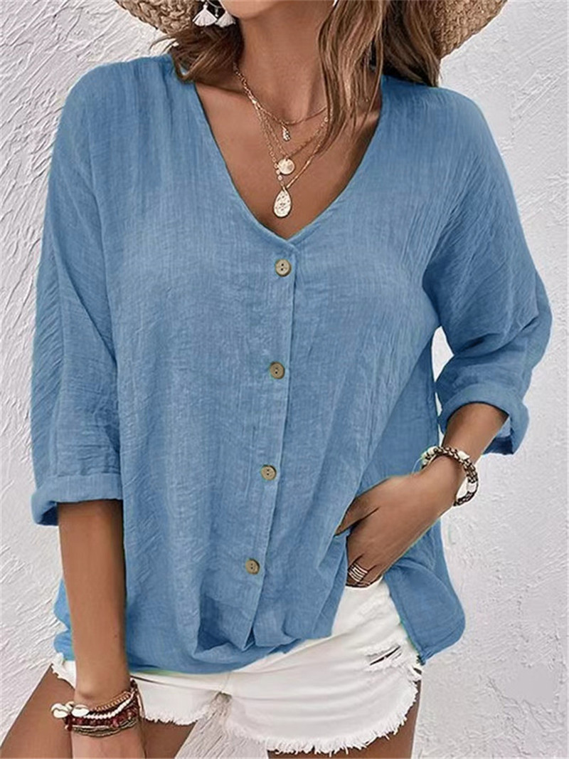 Elegant Buttons Solid Blouse S - đánh giá và giá Sewing V