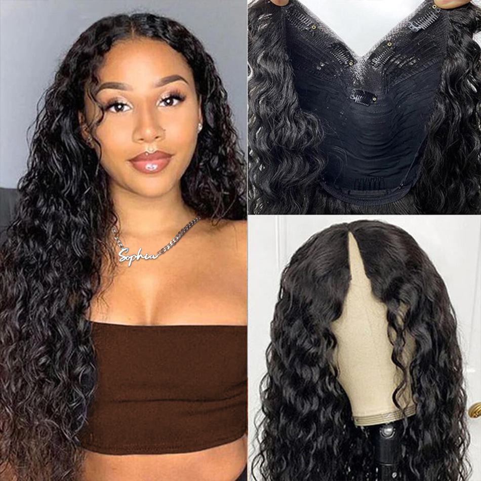 V Part Wig Human Hair Curly Wa - đánh giá và giá Sewing V
