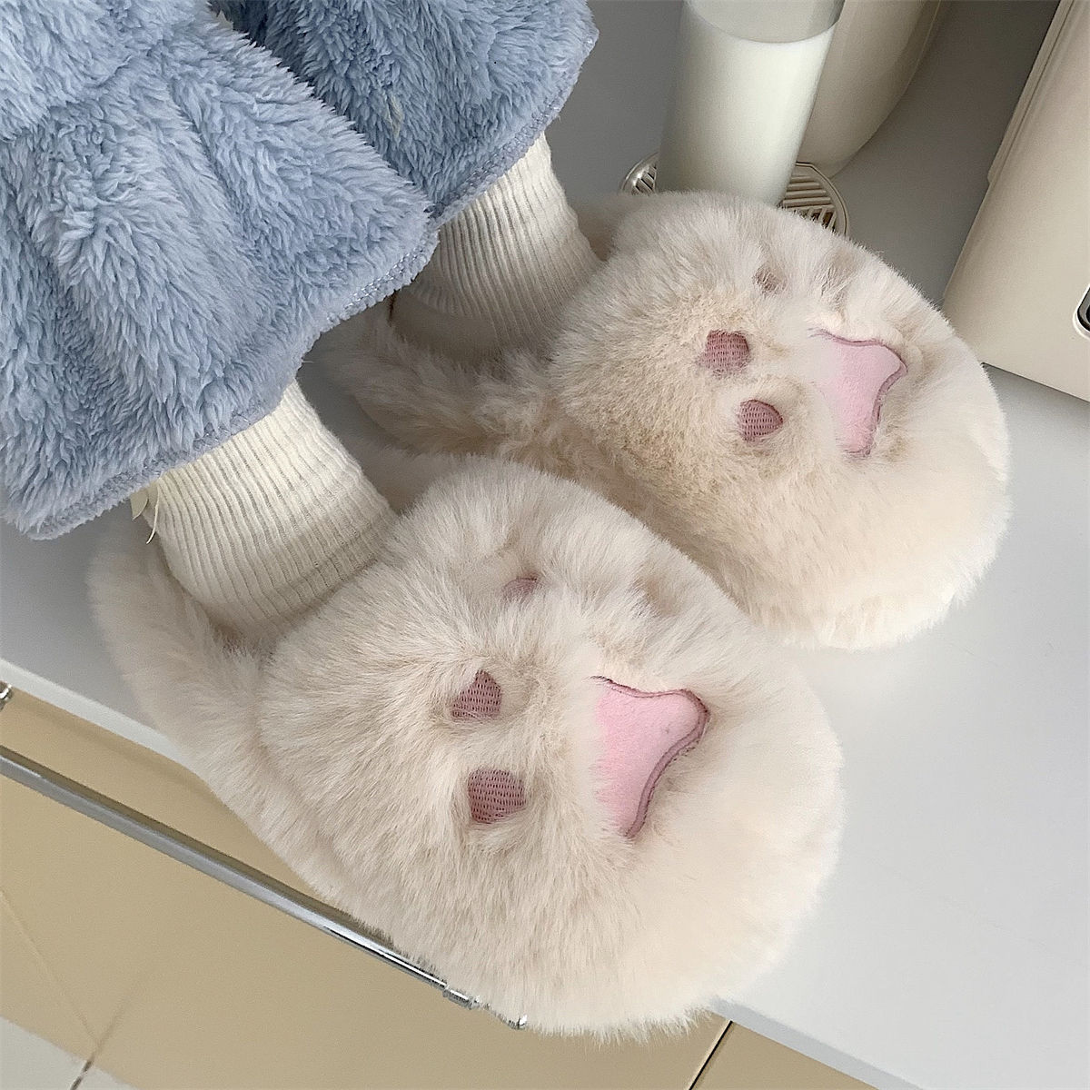 Women Indoor Furry Slippers Cu - đánh giá và giá Sewing House
