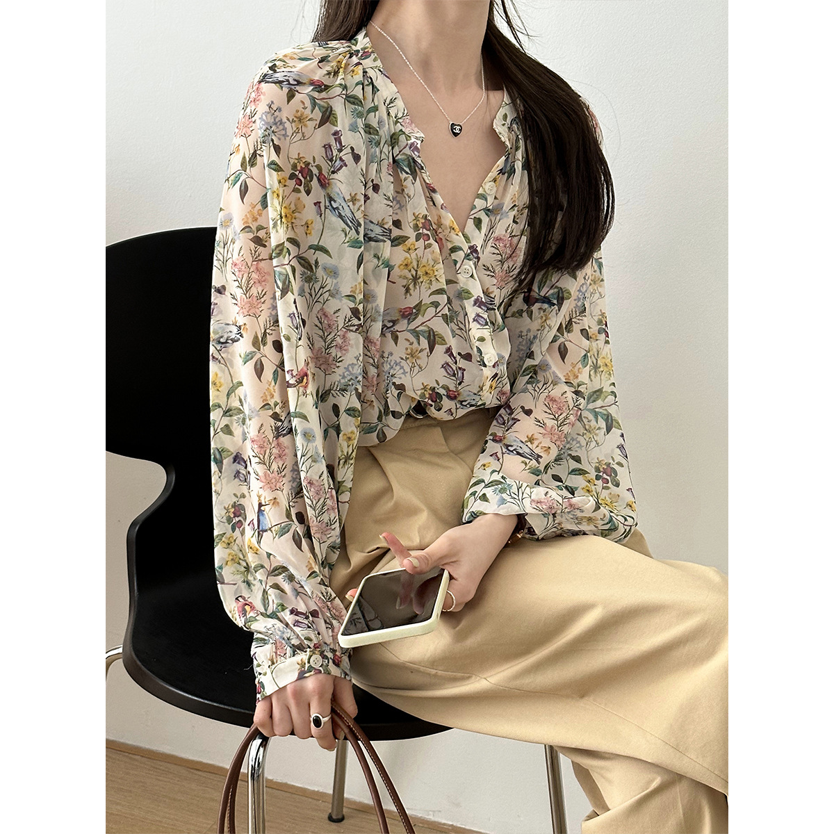 2025 Women Spring Flower Print - đánh giá và giá Sewing V