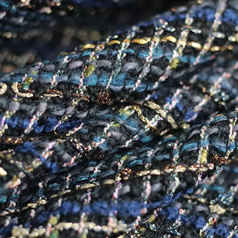 Navy Color and Gold Wire Yarn- - đánh giá và giá Sewing Tweed