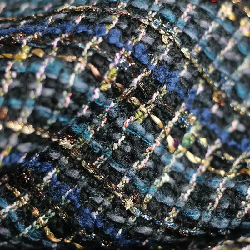 Navy Color and Gold Wire Yarn- - đánh giá và giá Sewing Tweed
