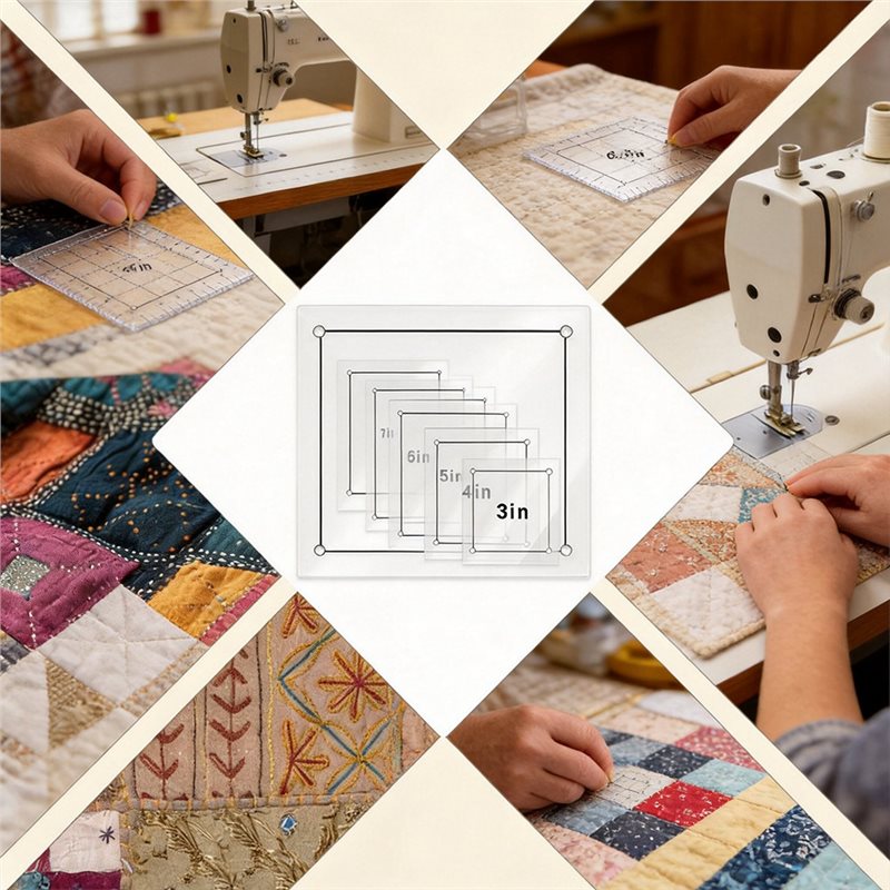 8 Pcs Clear Acrylic Square Qui - đánh giá và giá Quilting Ruler Square